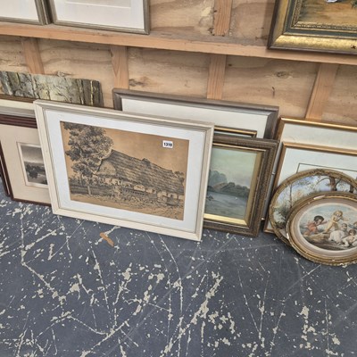 Lot 1310 - A large selection of antique and later artworks