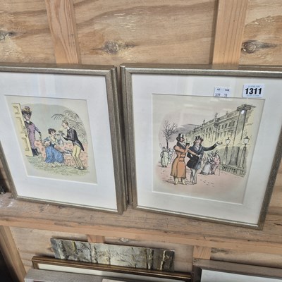 Lot 1311 - A set of antique Caricature cartoon prints.