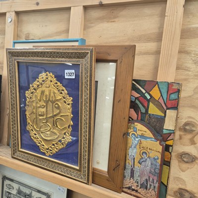 Lot 1327 - Eastern artworks and an Icon