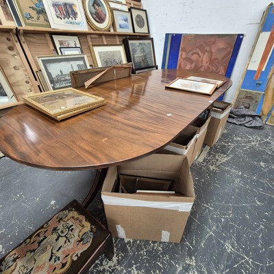 Lot 1333 - An antique Mahogany twin pedestal dining table.