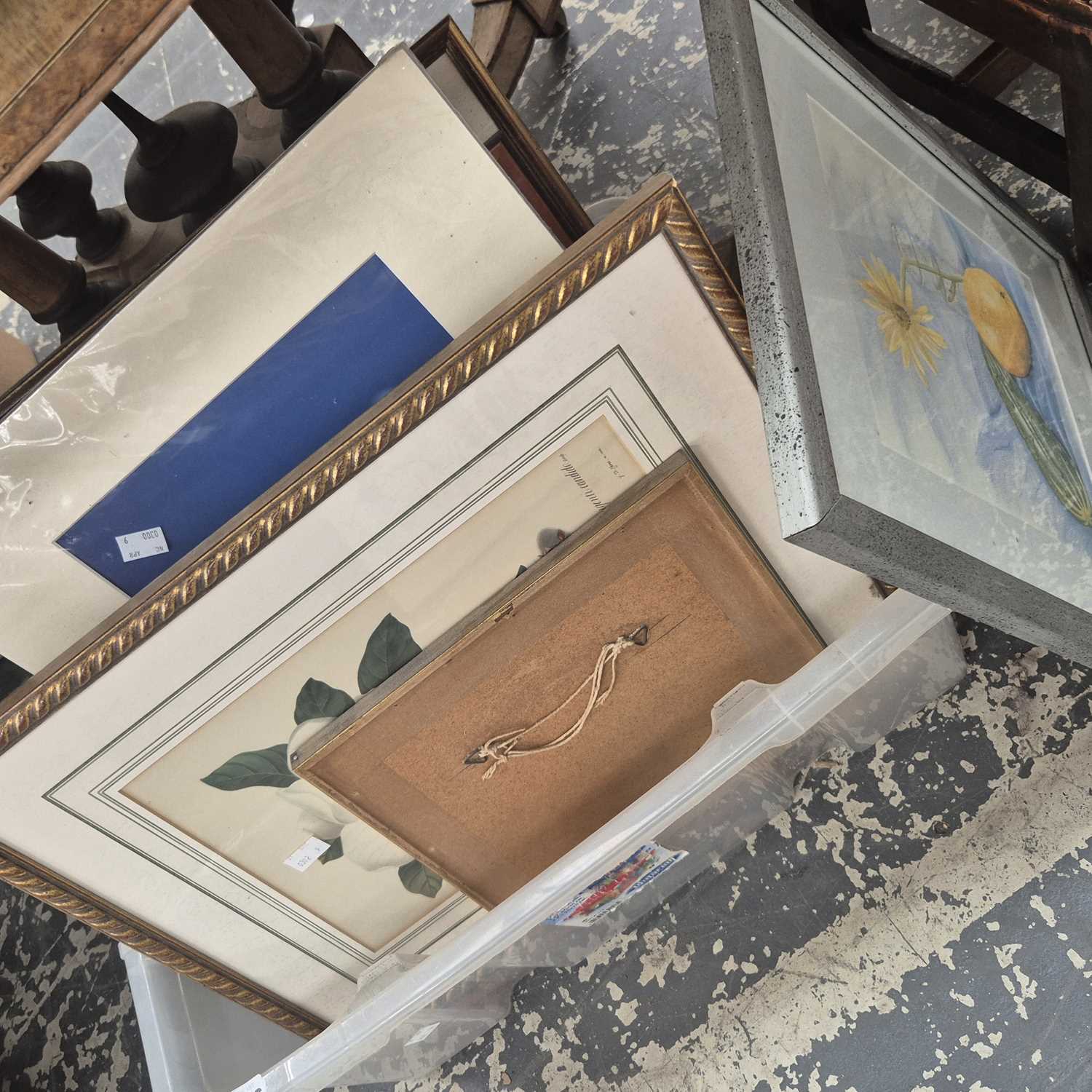 Lot 1336 - A box of antique and later artworks. (qty)