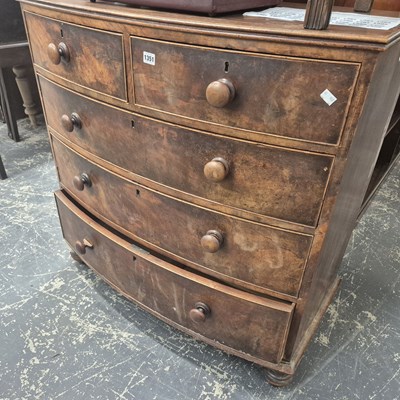 Lot 1351 - A Victorian bow front chest of five drawers