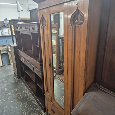 Lot 1354 - An Edwardian satinwood wardrobe. W 90 D 44 H...