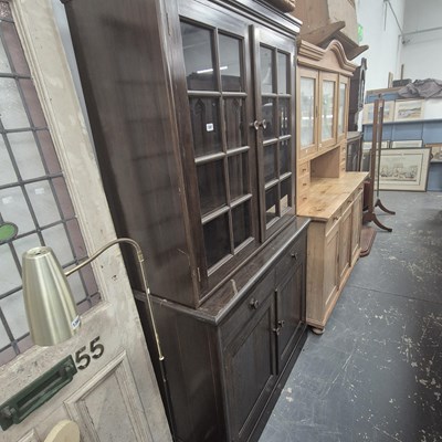 Lot 1367 - An antique hardwood glazed cabinet