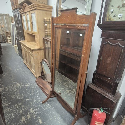 Lot 1375 - A 19th century mahogany and inlaid Cheval...