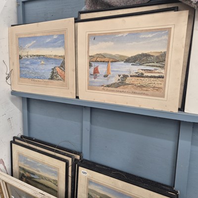 Lot 1377 - A set of twelve watercolour coastal scenes