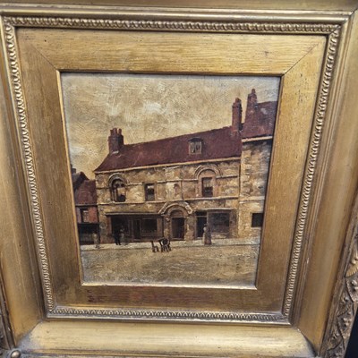 Lot 1384 - A small 19th century oil on board signed verso...