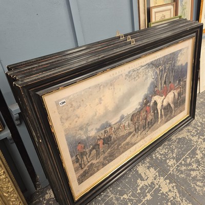 Lot 1394 - A set of four large sporting prints from the...