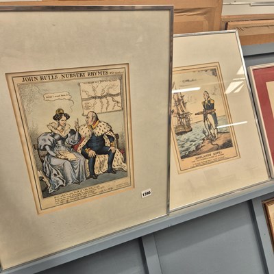 Lot 1395 - A pair of antique humorous prints.