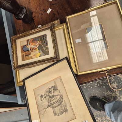 Lot 1400 - Watercolours, drawings and small prints