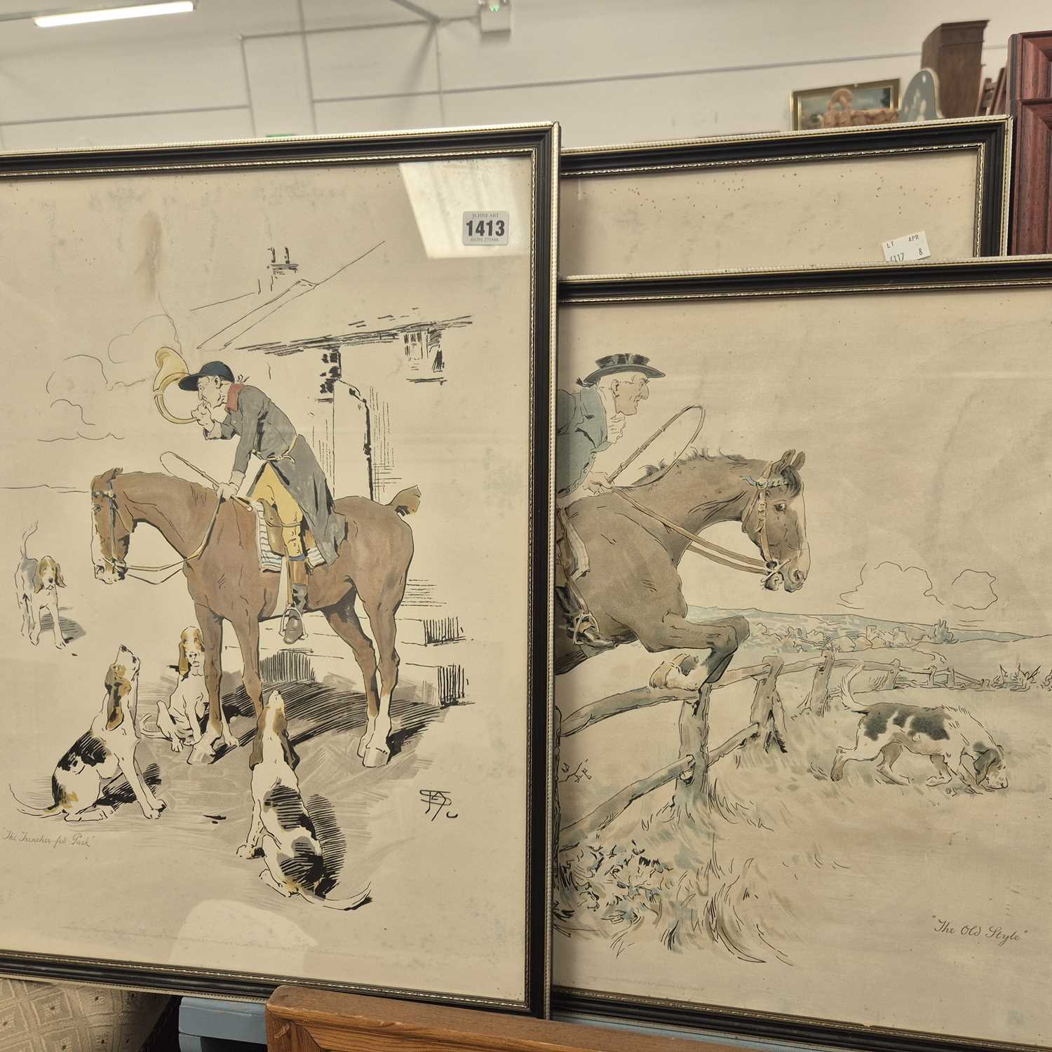 Lot 1413 - Three humorous sporting prints.