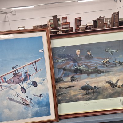 Lot 1415 - Two large aviation prints.