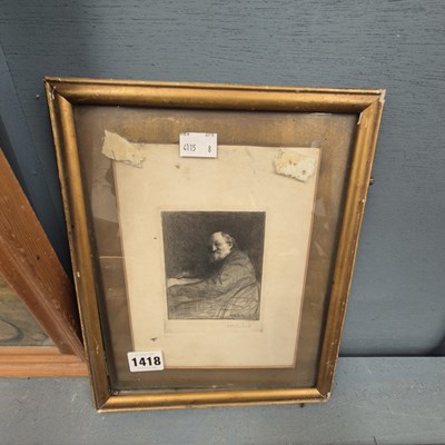 Lot 1418 - Williem Bicknell. Etching. portrait of...