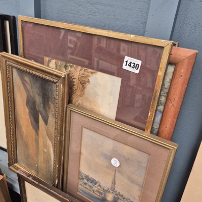 Lot 1430 - Two watercolours and two oil paintings Prov....