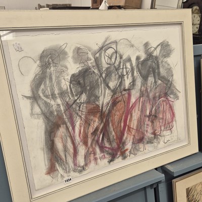 Lot 1434 - A large abstract drawing- Dancers. 75 x 56cm