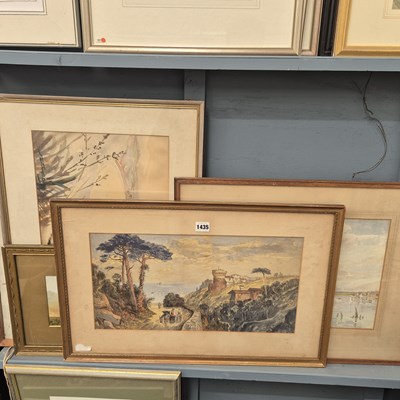 Lot 1435 - four antique watercolours.