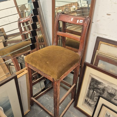 Lot 1442 - A Vintage back stool and a retro mirror