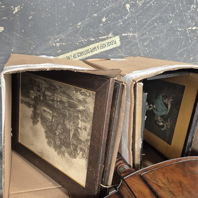 Lot 1448 - A quantity of antique and later prints and...