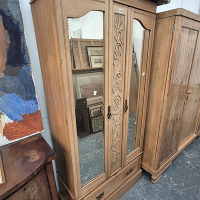 Lot 1449 - A satin wood wardrobe. H188 x W90 x D40cm