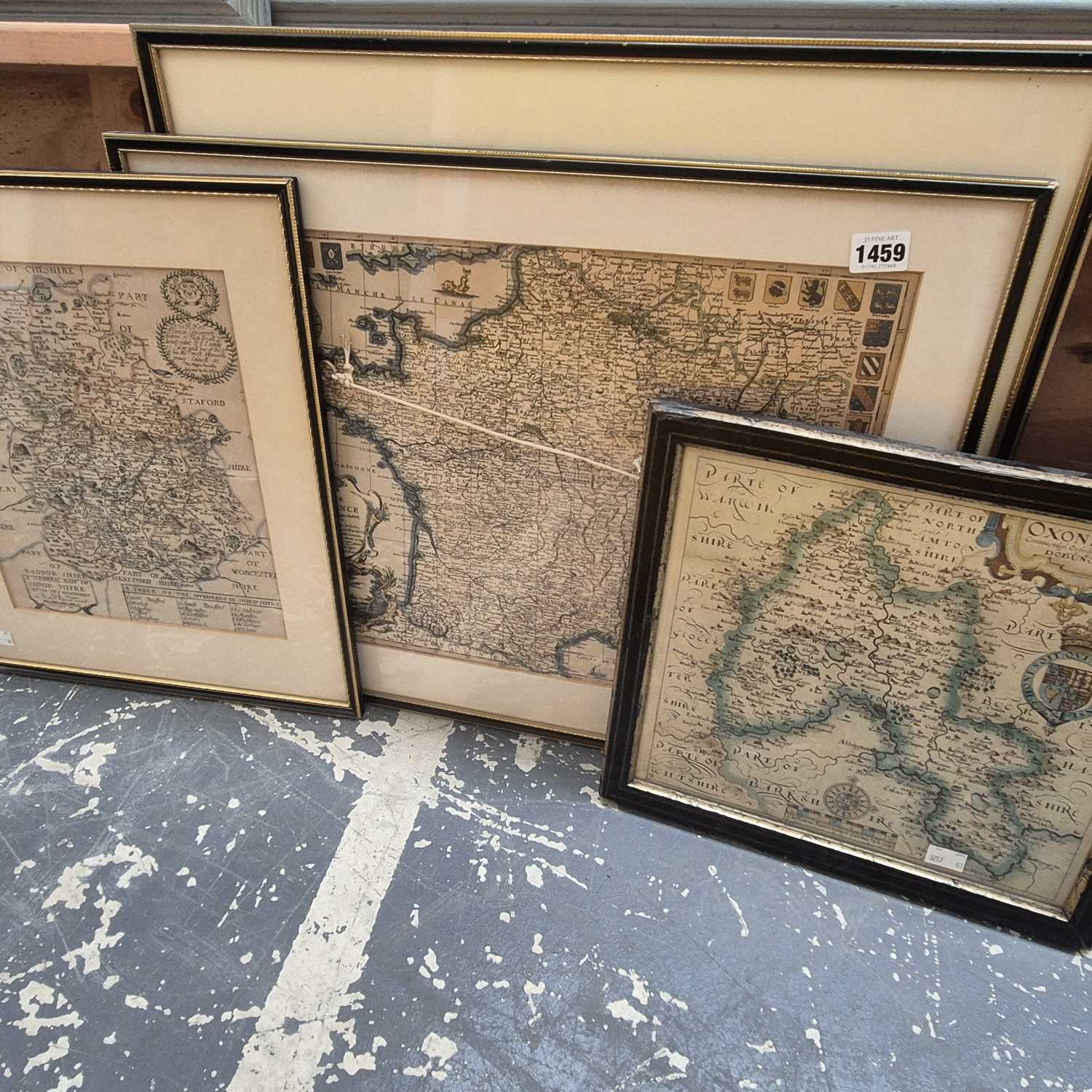Lot 1459 - An antique map of Oxfordshire and various others.