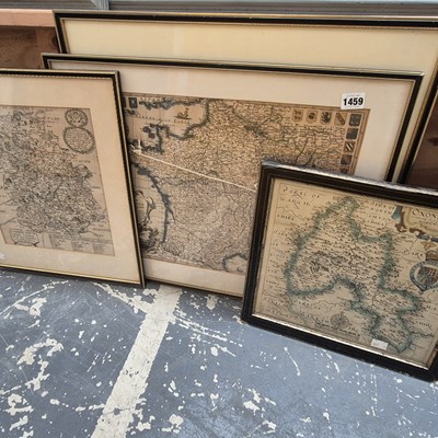Lot 1459 - An antique map of Oxfordshire and various others.