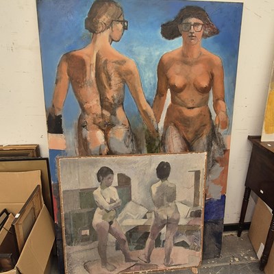 Lot 1342 - Nude studies. oil on board by Mark Churchill