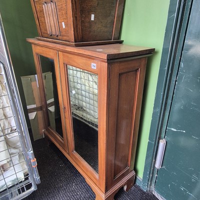 Lot 794 - An antique mahogany mirror door side cabinet...