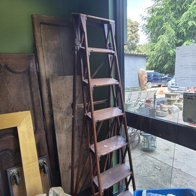 Lot 795 - A set of Vintage decorative oak folding step...
