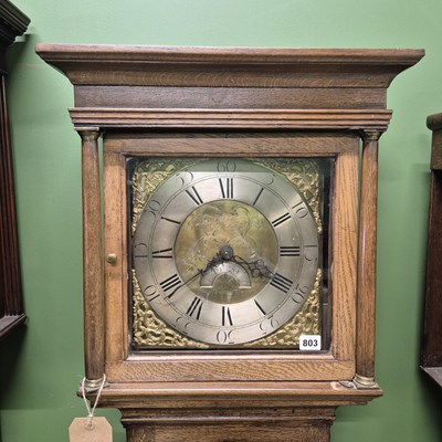 Lot 803 - A Georgian oak cased 30 hour longcase clock...