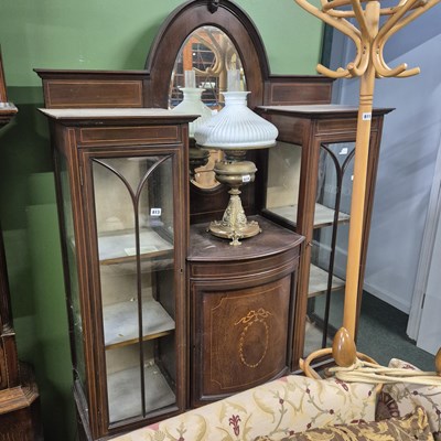 Lot 813 - An edwardian mahogany glazed display cabinet...