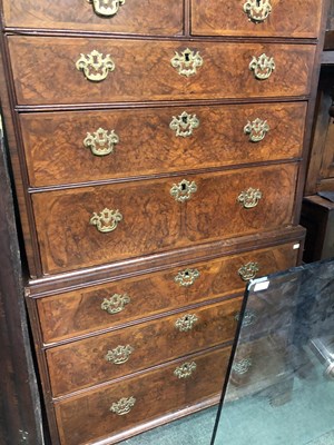 Lot 826 - An 18th century Walnut chest on chest.