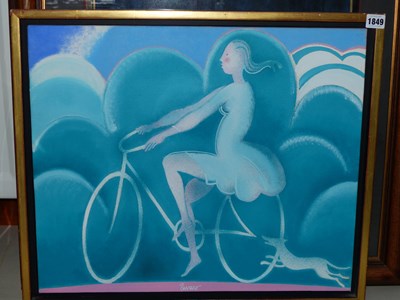 Lot 1849 - Albert Zavaro. (1925-2022). La Bicyclette. Oil...