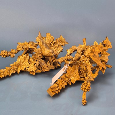 Lot 315 - A pair of gilt wood and gesso appliques of...