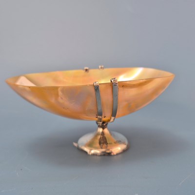 Lot 319 - A silver mounted mother of pearl bowl by...