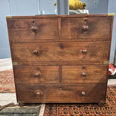 Lot 361 - A 19th century mahogany two part campaign...