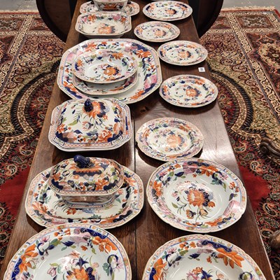 Lot 374 - A Masons Patent Ironstone part service, each...