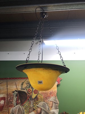 Lot 701 - A French Art Deco vianne yellow plafonnier.