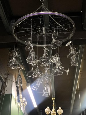 Lot 711 - A bespoke drinking glass hanging instalation.