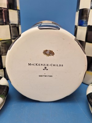 Lot 129 - Mackenzie-Childs. Three courtly check enamel...