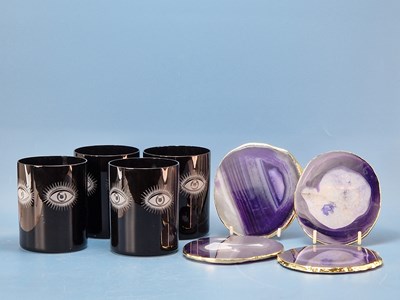 Lot 134 - Jonathan Adler. A set of four purple agate...
