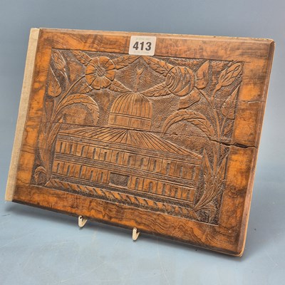 Lot 413 - A Jerusalem olive wood bound album of named...