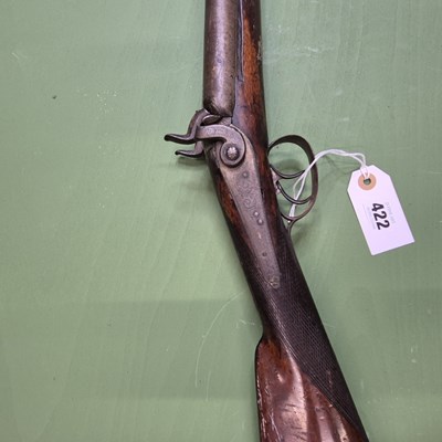 Lot 422 - A percussion cap double barrel 12-bore muzzle...