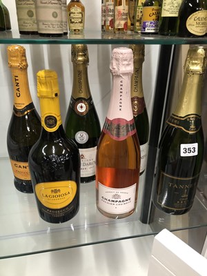 Lot 353 - Champagne and Sparkling WIne one bottle each...