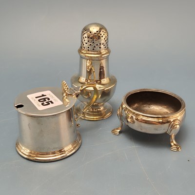Lot 165 - A silver drum mustard by James Dixon & Sons,...