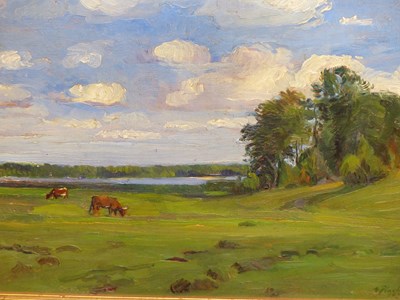 Lot 180 - Erna Plachte (1923-1986), ARR. cattle grazing...