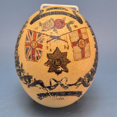 Lot 190 - An ostrich egg painted for the 3rd Battalion...
