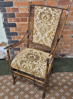 Lot 105 - An early 20th century bamboo armchair, the...
