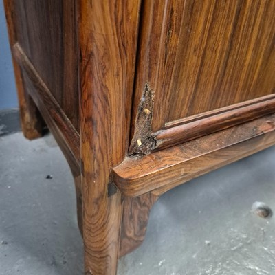 Lot 108 - A pair of Chinese hardwood cabinets, the sides...