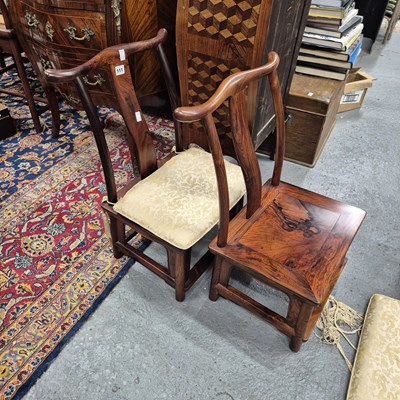 Lot 108 - A pair of Chinese hardwood cabinets, the sides...
