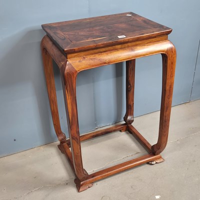 Lot 109 - A Chinese hardwood stand with a quarter round...